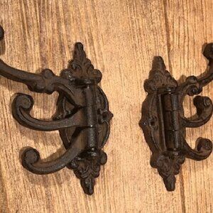 Two (2) Wall Hook Rustic 6 1/2" tall 5 1/2" wide Set of Two (2) 01758 Rustic